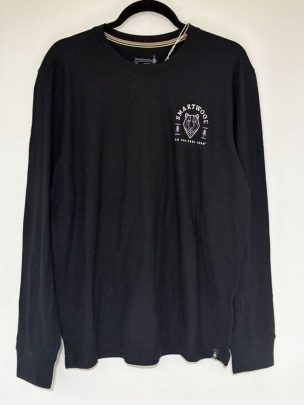 Smartwool Black Long-Sleeve Crewneck with Chest Logo M (NWOT)